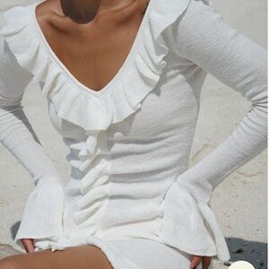 Elegant White Ruffle Dress